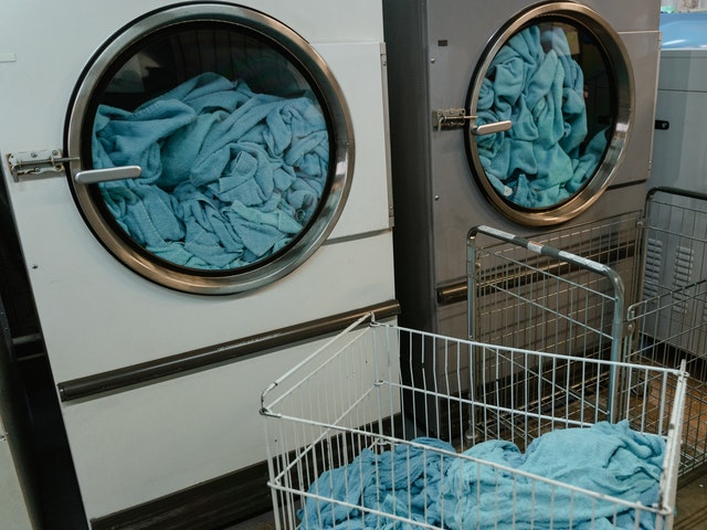 Photo by Tima Miroshnichenko: https://www.pexels.com/photo/white-and-gray-washing-machine-with-blue-fabrics-inside-8774650/